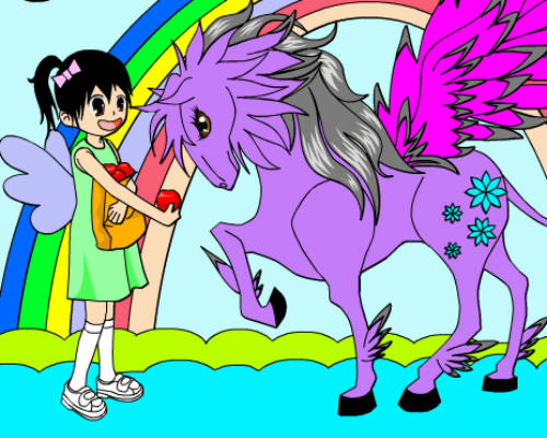 Coloring Sarah And Her Pony