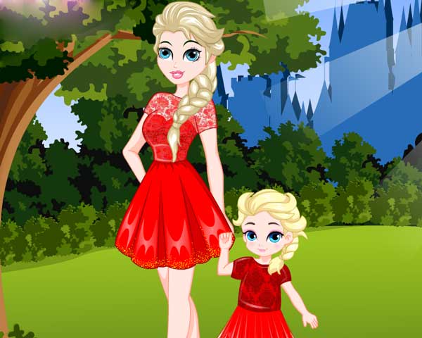 Elsa and Daughter Matching Dress